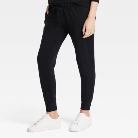 Knit Maternity Joggers - Isabel Maternity by Ingrid & Isabel Size L Black - Picture 1 of 2